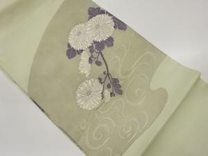 絽流水に菊模様織出し名古屋帯